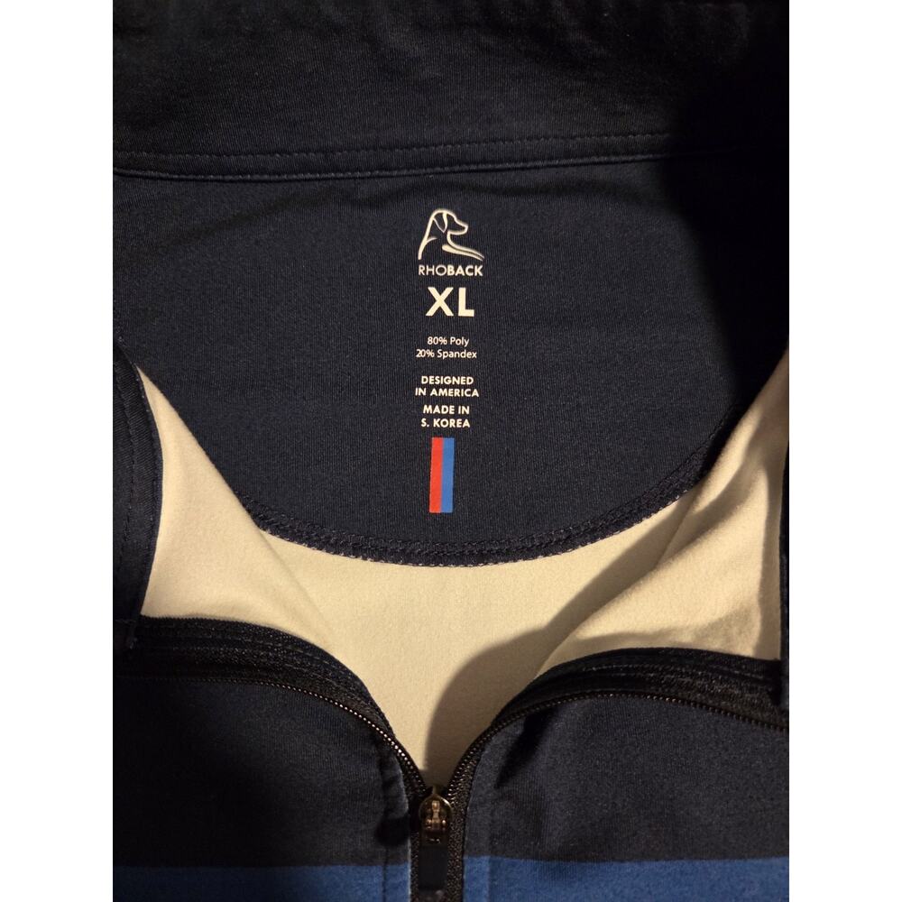 Rhoback Mens Performance Quarter Zip Q-Zip Size XL White Blue Red Orange Jacket - Picture 2 of 7